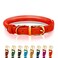 OOPSDOGGY Reflective Rolled Leather Dog Collar Adjustable Soft Padded Pet Collar for Small Medium Large Breed Dogs Red XS 811