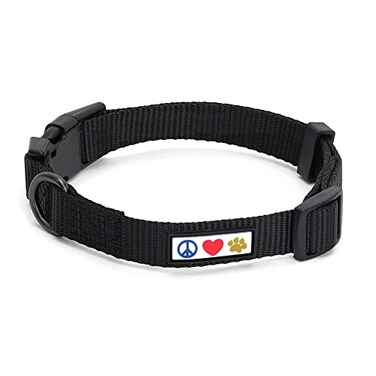 Pawtitas Solid Color Black Puppy or Dog Collar Small