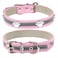 Petcare PETCARE Reflective Dog Collar with Cute Paw Rivet Studded Funny Soft PU Leather Adjustable Puppy Dog Collars for Small Medium Large Dogs Cats PinkXLarge