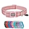 Petiry Reflective Nylon Dog Collar with Breathable Neoprene PaddingAdjustable for Medium DogsNeck 13189Pink