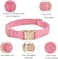 Petiry Soft Corduroy Fibric Dog Collar with High Grade Metal Buckle for Small DogsPinkSmall1015