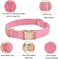 Petiry Soft Corduroy Fibric Dog Collar with High Grade Metal Buckle for Small DogsPinkSmall1015