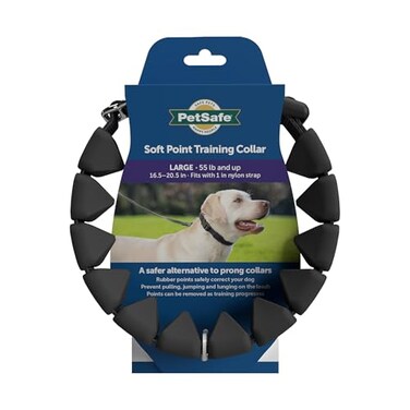PetSafe Soft Point Training Collar No Pull Training Collar for Dogs Rubber Soft Points Large 1 in Black