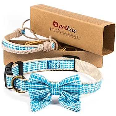 Pettsie Dog Bow Tie Collar Matching Owner Friendship Bracelet