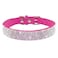 Pimaodog Rhinestone Dog Collar Cute Dazzling Sparkling Soft Suede Leather Adjustable Pet Dog Cat Collar Crystal Diamond for Puppy Small Medium Large Dogs S2632cm Hot Pink
