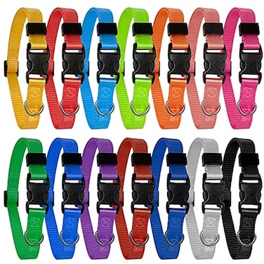 Periflowin Puppy ID Collar Identification Adjustable Collars for Newborn Dog Cat Super Soft Nylon Safety Puppy Whelping Litter Collars for Small Dogs and Puppies Release BuckleS
