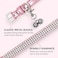 PUPTECK Basic Adjustable Cat Collar with Bling Diamond and Double Bells for Kitten and Small Puppy Fashion and Shining Dog Rhinestone Collars 68in Pink
