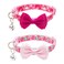 PUPTECK Bowtie Dog Collar with Bell 2 Packs Adjustable Cute Puppy Collar Sweet Gift for Small Dogs Pets 118157 in