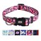 QQPETS Adjustable Soft Dog Collar Print Flower Pink Multicolor Cute Patterns for XS Small Medium Large Pet Girl Boy Puppy Walking Running Training