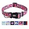 QQPETS Adjustable Soft Dog Collar Print Flower Pink Multicolor Cute Patterns for XS Small Medium Large Pet Girl Boy Puppy Walking Running Training