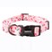 QQPETS Adjustable Soft Dog Collar Print Flower Pink Multicolor Cute Patterns for XS Small Medium Large Pet Girl Boy Puppy Walking Running Training M Sakura Pink