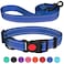 Stpiatue Reflective Dog Collar and Leash Set with Safety Locking Buckle Nylon Pet Collars Adjustable for Small Medium Large Dogs 3 SizesNavy BlueM