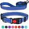 Stpiatue Reflective Dog Collar and Leash Set with Safety Locking Buckle Nylon Pet Collars Adjustable for Small Medium Large Dogs 3 SizesNavy BlueM