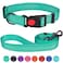Stpiatue Reflective Dog Collar and Leash Set with Safety Locking Buckle Nylon Pet Collars Adjustable for Small Medium Large Dogs 4 SizesMint GreenM