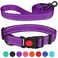 Stpiatue Reflective Dog Collar and Leash Set with Safety Locking Buckle Nylon Pet Collars Adjustable for Small Medium Large Dogs 4 SizesPurpleM