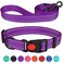 Stpiatue Reflective Dog Collar and Leash Set with Safety Locking Buckle Nylon Pet Collars Adjustable for Small Medium Large Dogs 4 SizesPurpleM