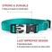 BOOMIBOO Reflective Dog Collar with Buckle Adjustable Safety Nylon Collars for Small Medium Large Dogs Green S