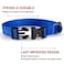 BOOMIBOO Reflective Dog Collar with Buckle Adjustable Safety Nylon Collars for Small Medium Large Dogs Navy Blue XL