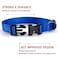 BOOMIBOO Reflective Dog Collar with Buckle Adjustable Safety Nylon Collars for Small Medium Large Dogs Navy Blue XL