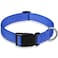 BOOMIBOO Reflective Dog Collar with Buckle Adjustable Safety Nylon Collars for Small Medium Large Dogs Navy Blue XL