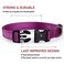 BOOMIBOO Reflective Dog Collar with Buckle Adjustable Safety Nylon Collars for Small Medium Large Dogs Purple M