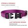 BOOMIBOO Reflective Dog Collar with Buckle Adjustable Safety Nylon Collars for Small Medium Large Dogs Purple M