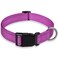 BOOMIBOO Reflective Dog Collar with Buckle Adjustable Safety Nylon Collars for Small Medium Large Dogs Purple M