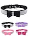 Aecllcea Rhinestone Dog Collar for Small Medium Large Dogs Adjustable Leather Suede Bling Dog CollarsDiamond Bow Tie Puppy Collars for Boy and Girl