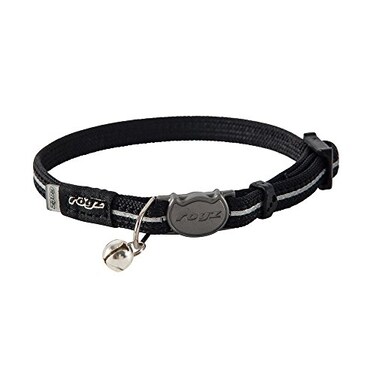 Rogz Catz AlleyCat Extra Small 516 Breakaway Reflective Kitten Collar Black Reflective
