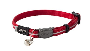 Rogz Catz AlleyCat Reflective Safeloc Breakaway 14Inch Kitten Collar XSmall Red