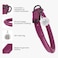 BRONZEDOG Rolled Leather Dog Collar Soft Round Design Prevents Tangling Matting with ID Tag for Small Medium Large Dogs 1114 inch Pink Berry