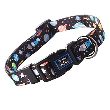 Roses&Poetry RosesPoetry Dog Collar with Colourful Star Patterns Adjustable Durable Puppy Collars for Small Medium Large Dogs StarXS