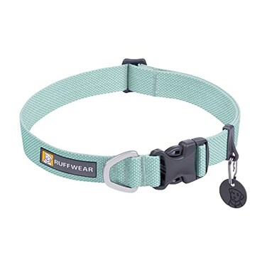 Ruffwear Hi Light Dog Collar Ultralight Quick Release Buckle Adjustable Trail Running Polyester Collar with Silent ID Attachment Sage Green 911