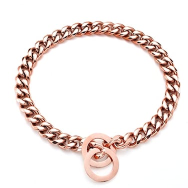 RUMYPET Rose Gold Dog Chain Collar 11mm15mm19mm Stainless Steel Cuban Link Chain Collar for Small Medium Large Dogs11mm12inch
