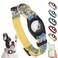 SCENEREAL Airtag Dog Collar for Small Medium Dogs Dog Collar with Durable Airtag Holder Compatible Apple Air Tag AntiLost Adjustable Soft Comfortable Unique Style Yellow XS