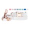 Runwing Soft Leather Dog Collar and Leash 66 Set Stylish Rose Gold Heavy Duty Metal Buckle 4 Adjustable Lengths Leash for Small Medium Large Dogs Comfortable Easy to Clean White XS812