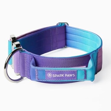 Spark Paws Tactical Dog Collar Heavy Duty Premium Quality Thick and Durable for Large and Medium Dogs 90s Retro S 15