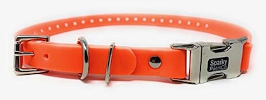 Sparky Pet Co Apollo ECollar Replacement Strap 34 x 26 Waterproof Biothane with Double Buckle Quick Snap Clasp Fits Garmin Dogtra SportDOG Educator Neon Orange