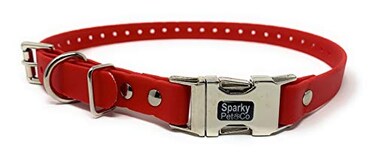 Sparky Pet Co Apollo ECollar Replacement Strap 34 x 26 Waterproof Biothane with Double Buckle Quick Snap Clasp Fits Garmin Dogtra SportDOG Educator Red