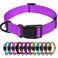 TagME Reflective Nylon Dog Collars Adjustable Classic Pet Collar with Quick Release Buckle for Large Dogs Purple 10 Width