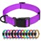 TagME Reflective Nylon Dog Collars Adjustable Classic Pet Collar with Quick Release Buckle for Large Dogs Purple 10 Width