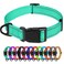 TagME Reflective Nylon Dog Collars Adjustable Classic Pet Collar with Quick Release Buckle for Small Dogs Turquoise 34 Width