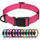 TagME Small Dog Collars Adjustable Reflective Nylon Pet Collar with Quick Release Buckle for Small Dogs Hot Pink 58 Width