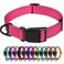TagME Small Dog Collars Adjustable Reflective Nylon Pet Collar with Quick Release Buckle for Small Dogs Hot Pink 58 Width