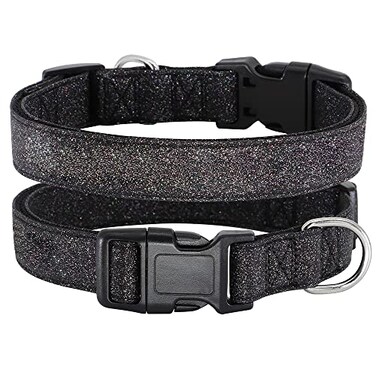 TDTOK Glittering Basic Dog Collar Comfy Durable Bling Dog Collar for Small Medium Large Dogs with EcoFriendly Plastic Buckle Adjustable Stylish Nylon Dog Collars Fit Necks 98224