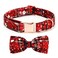 Thankspaw Adjustable Bow Tie Christmas Dog Collar Printed Cute Patterns Soft Pet Collars for Small Medium Large Dogs