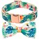 Thankspaw Adjustable Bow Tie Dog Collar Printed Cute Patterns Spring Summer Soft Pet Collars for Small Medium Large Dogs