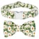 Tunkoo Dog Collar Floral with Elegant Bow Tie Soft Comfy Cotton Adjustable Collar Premium Metal Buckle for Puppy and Cat Small Medium LargeGreen FlowersS