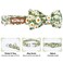 Tunkoo Dog Collar Floral with Elegant Bow Tie Soft Comfy Cotton Adjustable Collar Premium Metal Buckle for Puppy and Cat Small Medium LargeGreen FlowersS