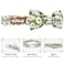 Tunkoo Dog Collar Floral with Elegant Bow Tie Soft Comfy Cotton Adjustable Collar Premium Metal Buckle for Puppy and Cat Small Medium LargeGreen FlowersS